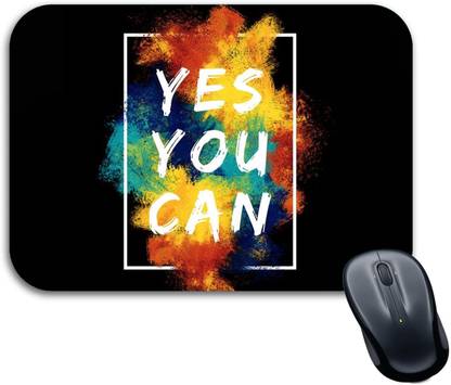 सेल केयर Yes You Can Motivational Quote Printed Mouse Pad for Computer माउस पैड