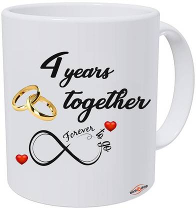 blinkNshop Happy 4th Marriage Anniversary 4 year love Ceramic Coffee Mug