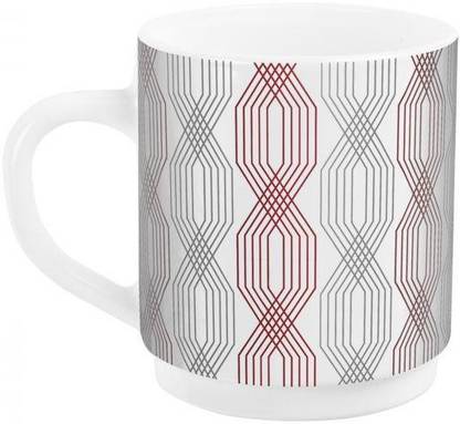 cello Roma Red Trellis/ Coffee / Milk Opalware Coffee Mug