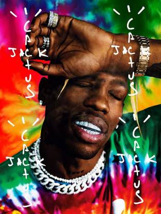 Travis Scott Poster - Rap Hip Hop Music Concert (300GSM Premium Matte Finish Art Paper, 13x19 inches, UNFRAMED, SELF ADHESIVE, Multicolor 5) MADE IN INDIA Fine Art Print