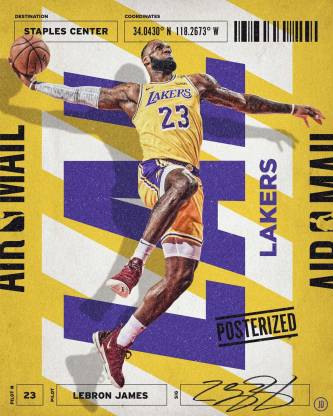 NBA Posters - Lebron James Poster - Basketball Poster ( 300GSM Premium Matte Finish Art Paper, 13x19 inches, UNFRAMED, SELF ADHESIVE, Multicolor) MADE IN INDIA Fine Art Print