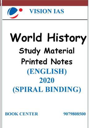 Vision Ias World History Notes 2020 English For UPSC Exam (Spiral Binding)