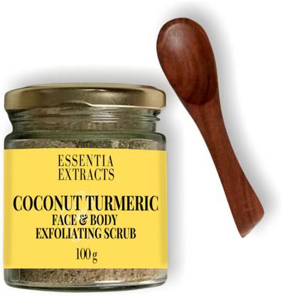 ESSENTIA EXTRACTS Coconut Turmeric Face & Body Scrub | Tan Removal | Oily/Normal Skin Scrub