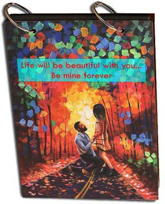 paper pebbles Couple Propose Pattern Scrap Book Photo Album Size 8.5x6 inch 20 Pages Album