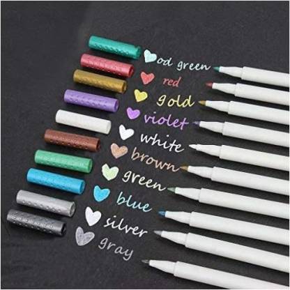 EastDeals Metallic Calligraphy Marker Pens,Set of 10 Colors,Metallic Color Painting Pen for Birthday Greeting Gift Valentine's Day