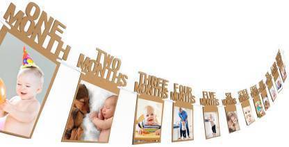 Skywalk baby wood photo frame Pennant Flag