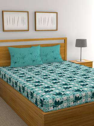 TRIDENT Cotton Double Flat 120 TC Printed Bedsheet