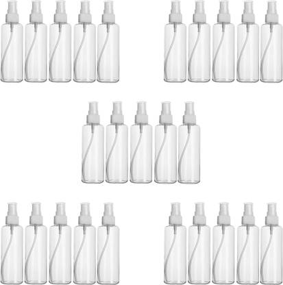 Home Tech Refillable Fine Mist Spray Bottle 100ml Empty Transparent (Pack of 25) 100 ml Plastic Spray Bottle