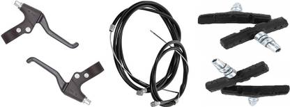ShreNik Bicycle V Brake Lever Alloy Clutch Wires Brake Shoes Combo for Cycle Color Black Brake Shoe