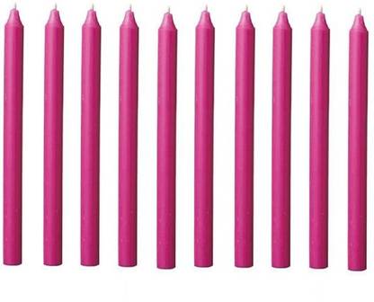 CHIKLIT ENTERPRISE Pink Taper Candles, Pink Spell Candles, Pink Spell Candles, Pink Stick Candles, Pink Household Candles (Pack of 10 Pcs)(5 INCH, 14mm) Candle