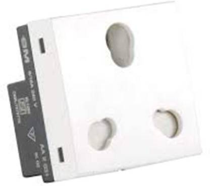 GM AA 2 142-W Polycarbonate Universal Socket with Safety Shutter Set (Glossy White, Pack of 2) 10 A Three Pin Socket