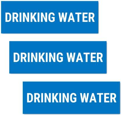 Mindcraftz Drinking Water Sign sticker Blue color Pack of 3 | 12 x 4 inches Emergency Sign