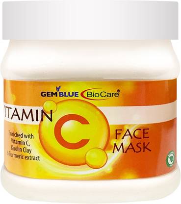 GEMBLUE BIOCARE Vitamin C Face Mask Enriched with Aloevera, Tumeric Extract-500ml