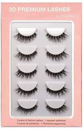 JOSALINAS Wispies False Eyelashes Extensions 5 Pairs Glamorous Fake Mink Lashes, Spring
