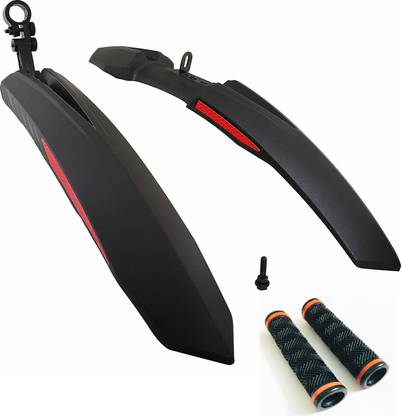 ShreNik Cycle Mudguard Reflective Tape with Handle Bar Grip Combo for Bicycle MTB Bikes Clip-on Front & Rear Fender
