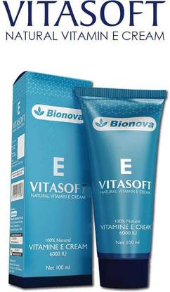 Bionova Vitasoft E Natural Vitamin E Cream- Superior To Synthetic Vitamin E | For Soft & Supple Skin, Helps To Reduce Appearance Of Scars, Stretch Marks, Fine Lines & Wrinkles