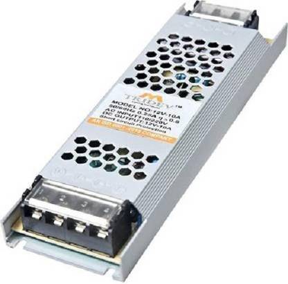 TRIDEV TRADERS Ultra-Thin 12VOLT 10 Ampere AC 110V-220V to DC 12V 120WAT Switching Power Supply Universal Regulated Transformer 120 Watts Server PSU with 4 SATA Cables