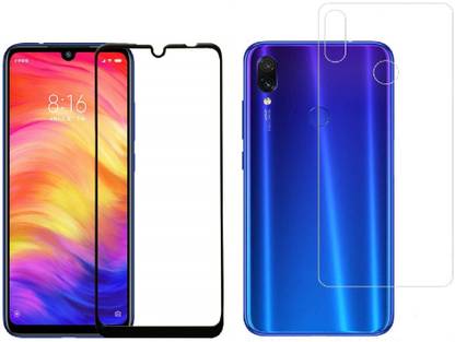 ELEF Front and Back Tempered Glass for Xiaomi Redmi Note 7 Pro Front 11D Black Tempered Glass Back 0.3mm Flexible Trink