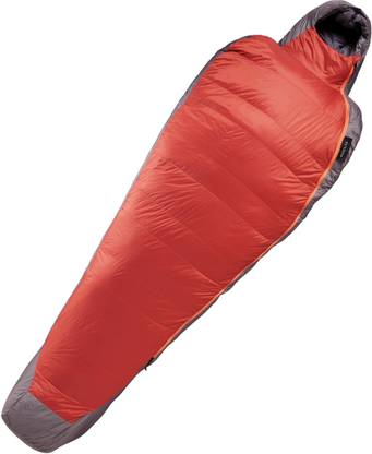 Forclaz by Decathlon TREKKING MUMMY SLEEPING BAG - TREK 900 0Â°C FEATHER DOWN - RED GREY Sleeping Bag