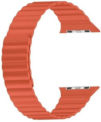 फ्राज़िल Adjustable Leather 38mm/40mm Band with Strong, Ultra Secure Magnetic Closure Sunset Orange स्मार्ट वॉच स्ट्रैप