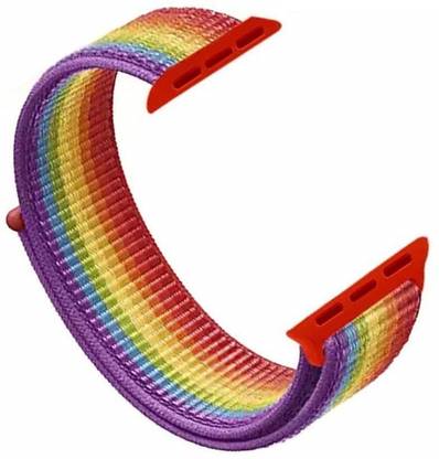 Frazil Soft Lightweight Breathable Nylon Loop Sport 42mm/44mm Band Rainbow Smart Watch Strap