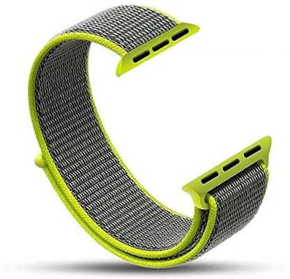 Juberous Soft Lightweight Breathable Nylon Loop Sport 42mm/44mm Band Flash Green Smart Watch Strap