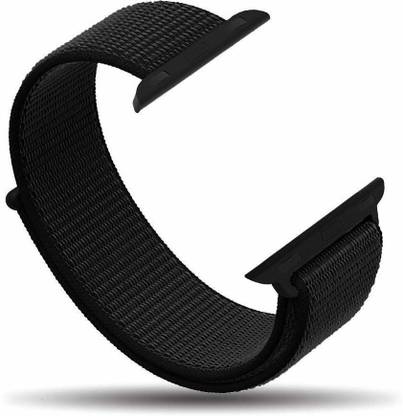 Juberous Soft Lightweight Breathable Nylon Loop Sport 42mm/44mm Band Black Smart Watch Strap