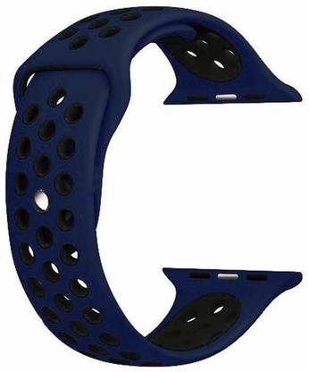 Frazil Soft Silicone Sport 38mm/40mm Band Blue and Black Air Hole Smart Watch Strap