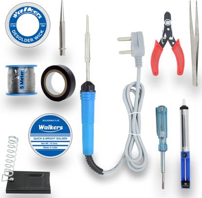 Walkers Basic 11 in1 Mobile Soldering and Desoldering Equipment Tool Machine Combo Kit Set with Flux Paste and Wire 30 W Simple