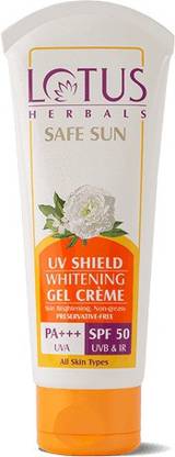 LOTUS HERBALS Sunscreen - SPF 50 PA+++ Safe Sun UV Shield Whitening Gel Creme