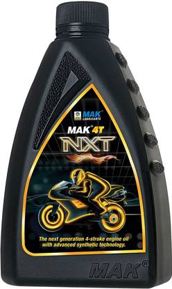 Mak Lubricants 4T NXT API SL, JASO MA2 Semi-Synthetic Engine Oil for Bikes (900 ml) Multi-Grade Engine Oil
