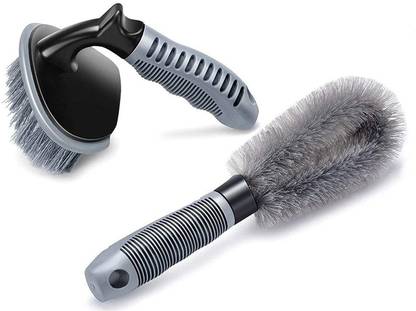 Auto Hub Car Tyre Cleaning Brush and Alloy Cleaning Brush 2 ml Wheel Tire Cleaner