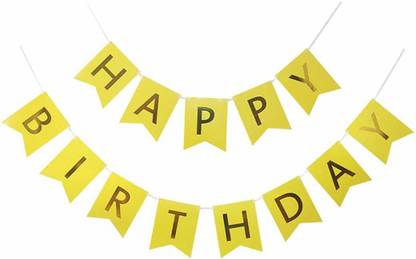 TRISHRA Happy Birthday Banner Bunting Birthday Decoration Material Banner