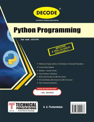Decode - Python Programming for JNTUH R 16 (IV-I CSE/IT)