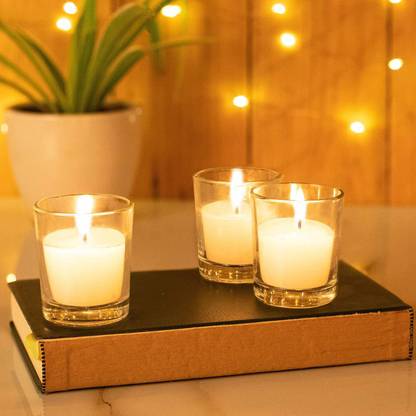 Decent Glass Glass 12 Tealight Candle Holder Glass Votive, Birthday, Holiday & Home Decoration, Set of 12 (Clear) Glass 12 - Cup Tealight Holder Set