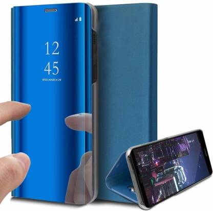 Aviaaz Flip Cover for Samsung Galaxy M12 Smart Clear View Mirror Flip with Luxury Kickstand Case