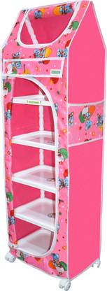 FLIPZON Baby 6 Shelve Unbreakable Material PVC Collapsible Wardrobe