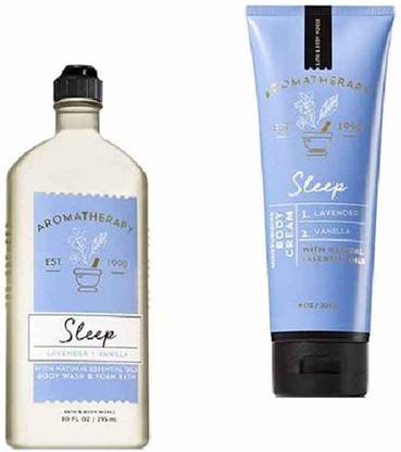 BATH & BODY WORKS Aromatherapy Sleep Lavender Vanilla Body Wash & Body Cream