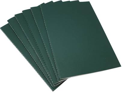 INNAXA Dark Green (Pack of 6) 64 Ruled Pages A5 Notebook Ruled 64 Pages