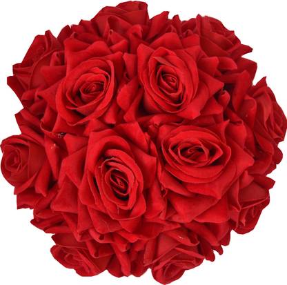 Manas ARTIFICIAL FLORAL BIG SIZE JUDA (HAVING 12 RED ROSES ) PACK OF 1 Bun