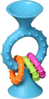 Fat Brain Toys Pipsquigz Loops Teal|suction toys | silicone toys | sensory exploration toys| Fine motor skills developing toys | education and learning toys "