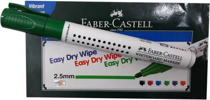 FABER-CASTELL MAJESTIC BASKET VIBRANT GREEN COLOUR WHITEBOARD MARKER PEN FOR OFFICE, SCHOOL, HOME ETC.