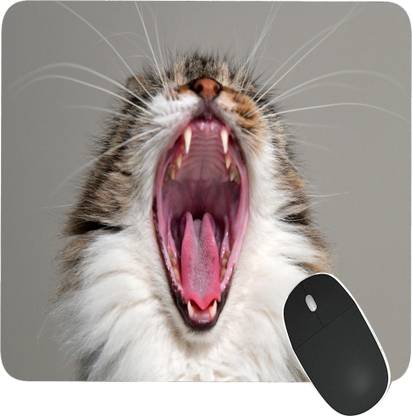 Porwal's Scary cat barking printed mouse pad for laptop/computer for gamer and office use(gaming for gamer) Rubber base Mousepad