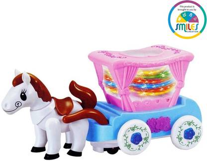 b.h.fashion Smart Horse Cart with Motion, Lights, Sound & Obstacle Sensor. Toy for Kids
