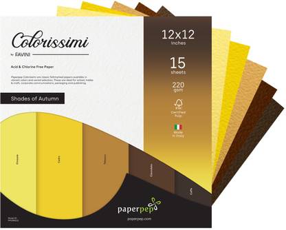 Paper Pep Colorissimi Card Stock 220GSM Unruled 12X12 Inches 220 gsm A4 paper