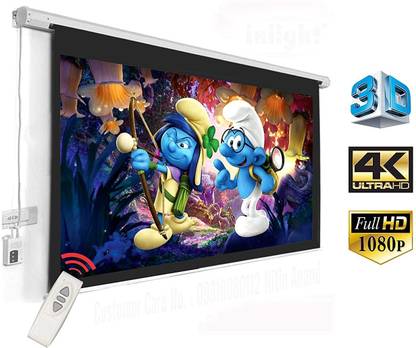 royality Universal Motorised Projector Screen Remote Control 10 Ft.(Width) x 8 Ft. (Height)-150’’ Diagonal in 4:3 Aspect Ratio Supporting Ultra HD Projector Screen (Width 304 cm x 243 cm Height)