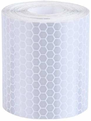 SYGA 3 Meter Reflective Warning Tape Sticker, High Visibility Safety Honeycomb Conspicuity Tapes 50 mm x 3 m White Reflective Tape
