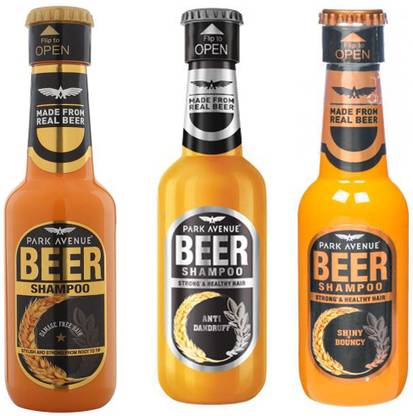 PARK AVENUE SHINY & BOUNCY BEER SHAMPOO 350 ML+DAMAGE FREE BEER SHAMPOO 350 ML+ANTI DANDRUFF SHAMPOO 350 ML