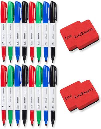 Lifekrafts pens Whiteboard Dry Erase Marker Pen, Bright, quick drying, smear proof, easy to see from a distance, and provides consistent color quality Nib Sketch Pens