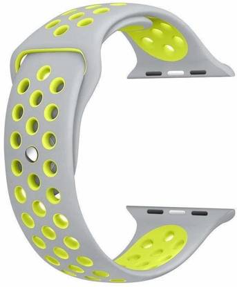 Frazil Soft Silicone Sport 38mm/40mm Band Grey and Volt Air Hole Smart Watch Strap